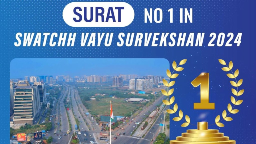 Surat first ranks in Clean Air Survey 2024, Surat , Clean Air Survey 2024