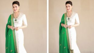 Madhuri Dixit White Outfit Fashion