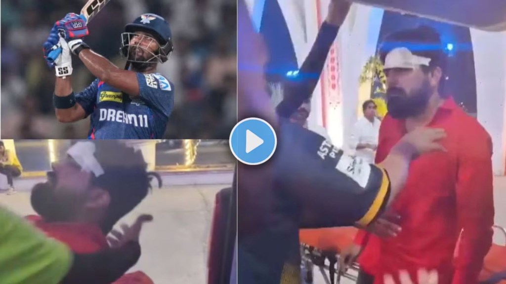 Nicholas Pooran Six, Nicholas Pooran Six Hit fans Head,