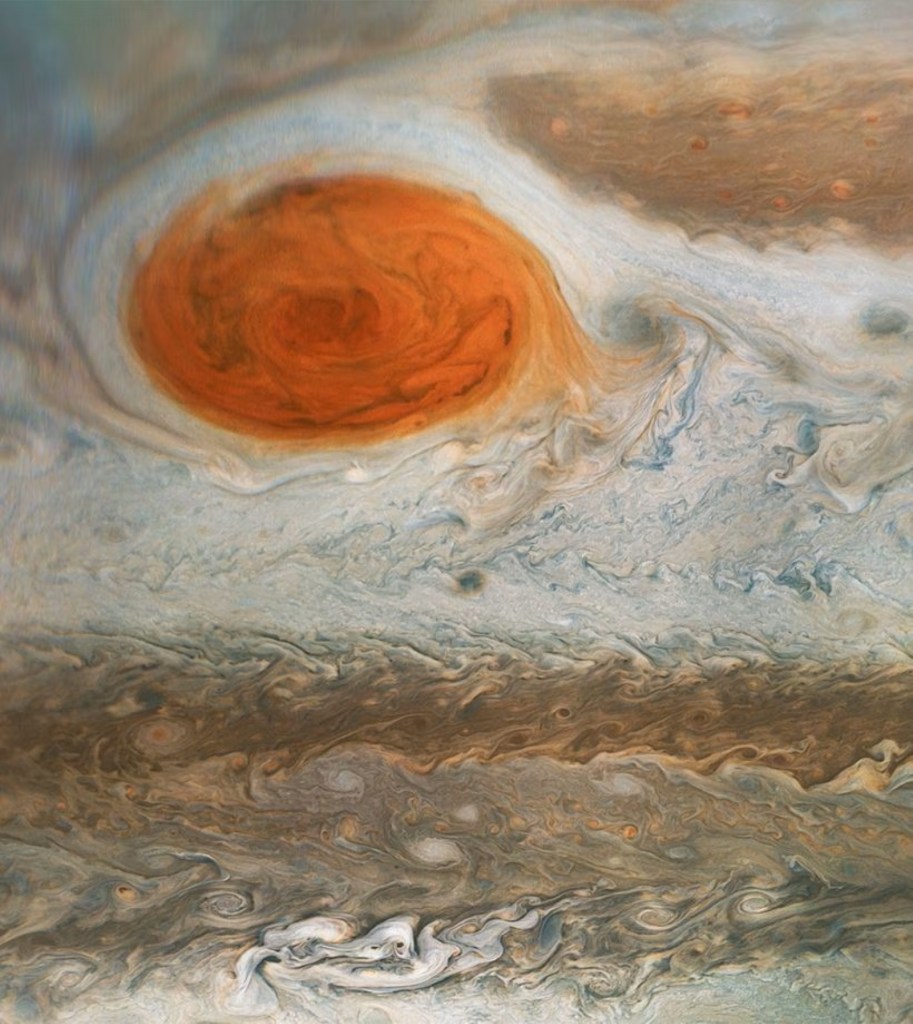 NASA Juno Spacecraft Clicks Jupiter's iconic Great Red Spot | નાસાના જુનો એરક્રાફ્ટ દ્વારા લેવાયેલ ગુરુ ગ્રહના ગ્રેટ રેડ સ્પોટ અને આસપાસના વલયોની તસવીર