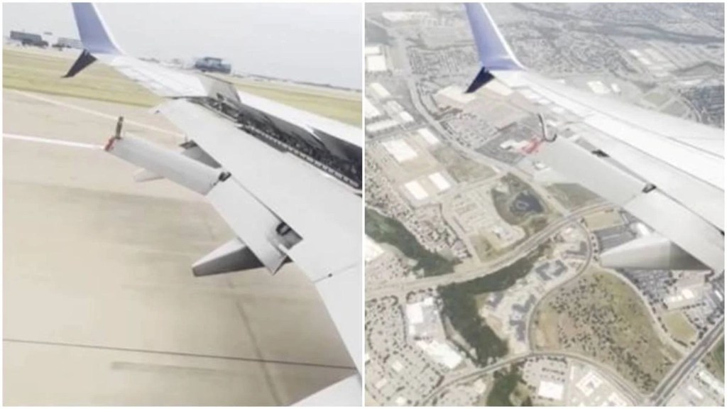 delta airlines flight, broken wing,